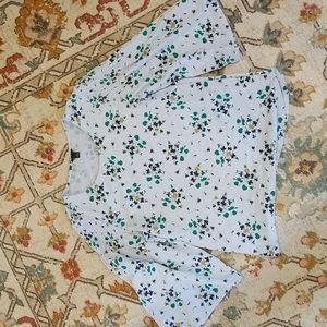 Ann Taylor Floral Bell Sleeve Blouse